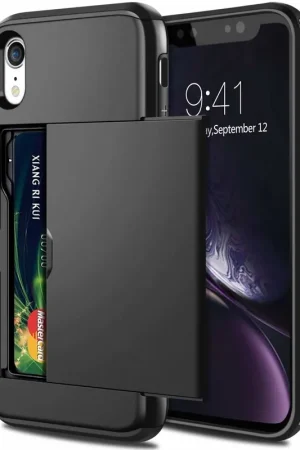 Quantité Limitée ShieldCase Coque cartes Slider iPhone Xr (noir)