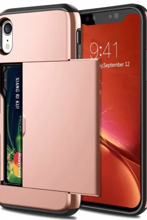 Must-Have ShieldCase Coque cartes slide iPhone Xr (doré rose)