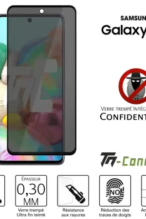 Samsung Galaxy A71 - Verre trempé Anti-Espions - Intégral Privacy - TM-Concept® Meilleure Vente