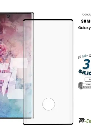 Samsung Galaxy Note 10 - Verre trempé incurvé 3D Silicone - TM-Concept® Paiement Sécurisé