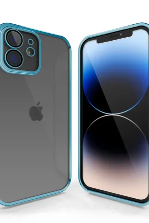 Coverzs Coque clair doux avec cache de caméra iPhone 12 (bleu) Offre Du Jour