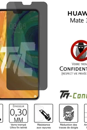 Must-Have Huawei Mate 30 - Verre trempé Anti-Espions - TM-Concept®