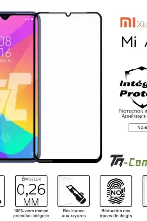 Dernière Chance Xiaomi Mi A3 - Verre trempé intégral Protect Noir - adhérence 100% nano-silicone - TM-Concept®