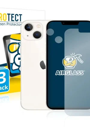 Offre Exclusive 3 Pièces BROTECT AirGlass Protection d'écran en verre pour Apple iPhone 13 (Avant+Caméra)