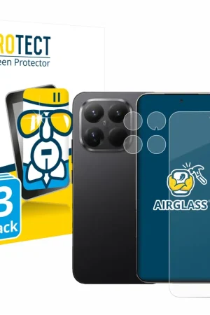 Certifié 3 Pièces BROTECT AirGlass Protection d'écran en verre pour Xiaomi 15T Pro (Avant+Caméra)