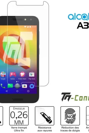 Nouvel Arrivage Alcatel A3 - Verre trempé TM-Concept® - Gamme Standard Premium