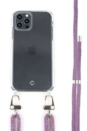 Coverzs Coque avec cordon iPhone 12 Pro Max (transparent/violet) Pas Cher