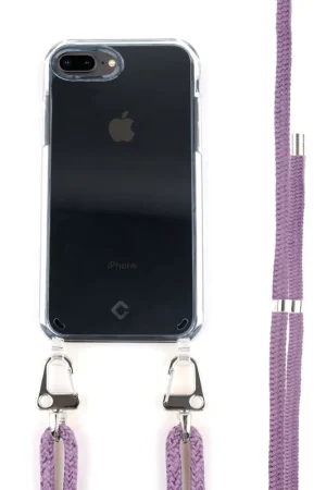 Offre Limitée Coverzs Coque avec cordon iPhone 7/8 Plus (transparent/violet)