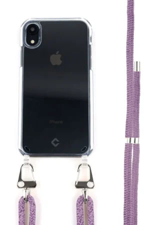 Certifié Coverzs Coque avec cordon iPhone Xr (transparent/violet)