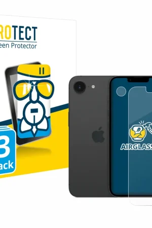 3 Pièces BROTECT AirGlass Protection d'écran en verre pour Apple iPhone 16e (Avant+Caméra) Dernier Modèle