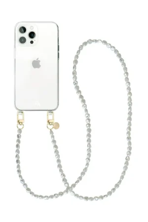 xoxo Wildhearts Coque transparente avec cordon long iPhone 16 Pro - Pearlfection Pas Cher