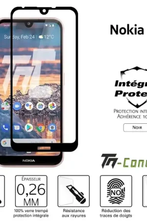 Nokia 3.2 - Verre trempé intégral Protect Noir - adhérence 100% nano-silicone - TM-Concept® Prix Réduit