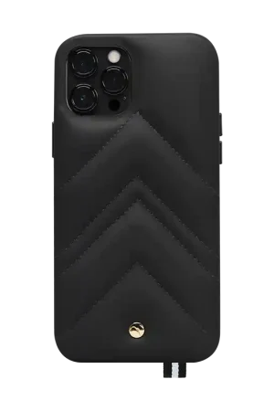 Soldes Coque iPhone 12 / 12 Pro Louvre en Cuir Noire Artefakt