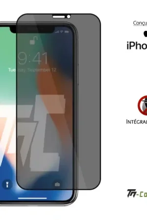 Apple iPhone X - Verre trempé Anti-Espions - Intégral Privacy - TM-Concept® Meilleur Prix
