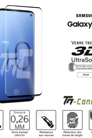 Achetez Aujourd’hui Samsung Galaxy S10 - Verre trempé 3D UltraSonic incurvé - TM-Concept®