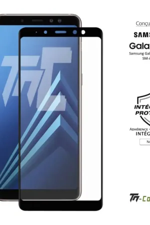 Samsung Galaxy A8 (2018) - Verre trempé intégral Protect - Noir - TM-Concept® Certifié