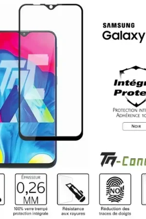 Seulement Aujourd’hui Samsung Galaxy M10 - Verre trempé intégral Protect Noir - adhérence 100% nano-silicone - TM-Concept®