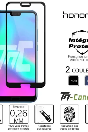 Huawei Honor 10 - Verre trempé intégral Protect - adhérence 100% nano-silicone - TM-Concept® Prix Promo