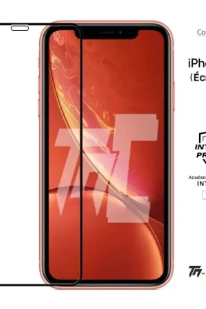 Vente Directe Apple iPhone XR - Verre trempé intégral Protect Noir - adhérence 100% nano-silicone - TM-Concept®