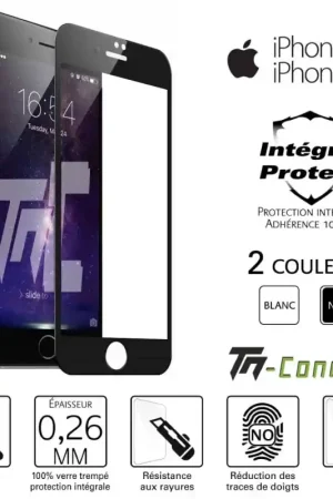 Apple iPhone 6 / 6S - Verre trempé intégral Protect - adhérence 100% nano-silicone - TM-Concept® Seulement Aujourd’hui