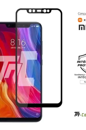 Prix Bas Xiaomi Mi 8 - Verre trempé intégral Protect Noir - adhérence 100% nano-silicone - TM-Concept®