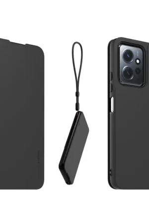 Super Prix Folio noir pour Xiaomi Redmi Note 12 4G - avec dragonne