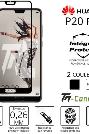 Huawei P20 Pro - Verre trempé intégral Protect Noir - adhérence 100% nano-silicone - TM-Concept® Retour Gratuit