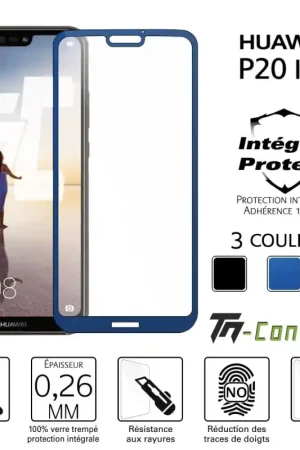 Huawei P20 Lite - Verre trempé intégral Protect - adhérence 100% nano-silicone - TM-Concept® Promotion Saisonnière