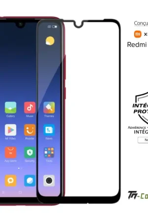 Produit De Marque Xiaomi Redmi Note 7 - Verre trempé intégral Protect Noir - adhérence 100% nano-silicone - TM-Concept®