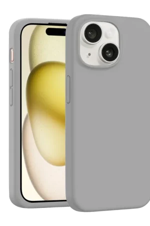 Coverzs Coque de luxe en silicone iPhone 15 (gris) Remise