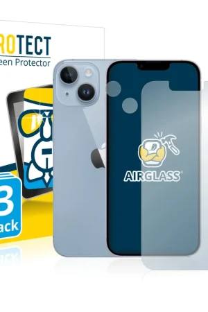 Réduction 3 Pièces BROTECT AirGlass Protection d'écran en verre pour Apple iPhone 14 (Avant+Caméra)