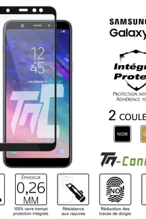 Samsung Galaxy A6 (2018) - Verre trempé intégral Protect - adhérence 100% nano-silicone - TM-Concept® Petit Prix