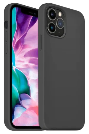 Coverzs Coque silicone de luxe iPhone 12 Pro (gris foncé) Nouveauté