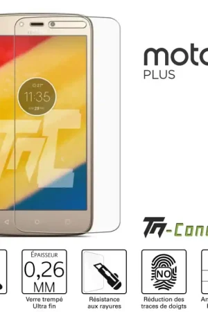 Nouvel Arrivage Motorola Moto C Plus - Verre trempé TM-Concept® - Gamme Standard Premium
