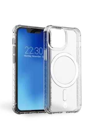 Marque Coque Renforcée iPhone 13 mini AIR Compatible MagSafe Garantie à vie Transparente Force Case