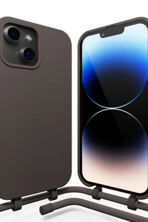 Coverzs Coque en silicone avec cordon iPhone 14 (café noir) Jusqu’à Épuisement Des Stocks