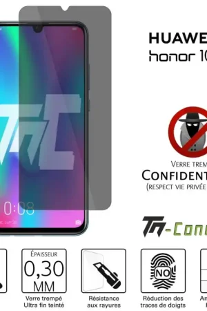 Haute Qualité Huawei Honor 10 Lite - Verre trempé Anti-Espions - TM-Concept®