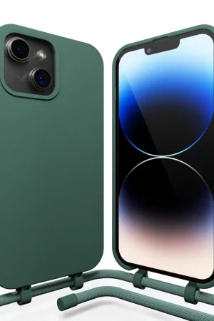 Coverzs Coque en silicone avec Cordon iPhone 14 Plus (vert) Promotion