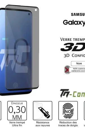 Samsung Galaxy S10 - Verre trempé 3D incurvé teinté anti-espion - TM-Concept® Expédition Rapide