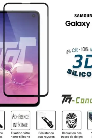 Samsung Galaxy S10e - Verre trempé incurvé 3D Silicone - TM-Concept® Dernier Modèle