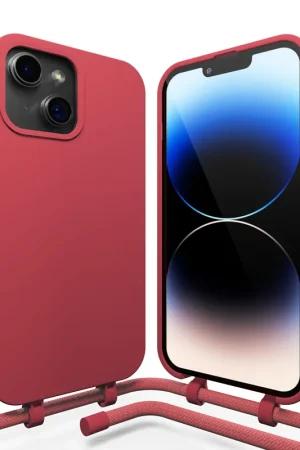 Coverzs Coque en silicone avec Cordon iPhone 14 (rouge) Achat Immédiat