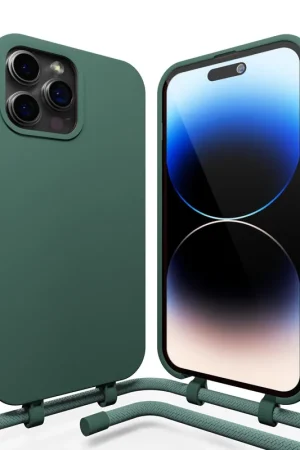 Bon Plan Coverzs Coque en silicone avec Cordon iPhone 15 Pro (vert)