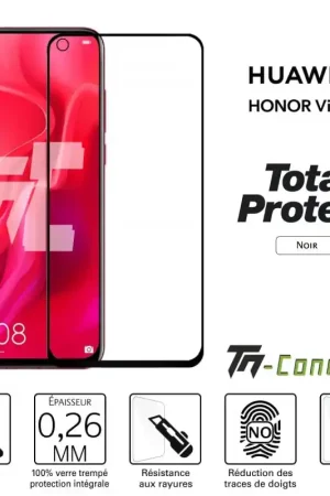 Expédition Rapide Huawei Honor View 20 - Verre trempé intégral avec cadre Noir - TM-Concept®