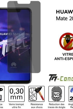 Huawei Mate 20 Lite - Verre trempé Anti-Espions - TM-Concept® Pas Cher