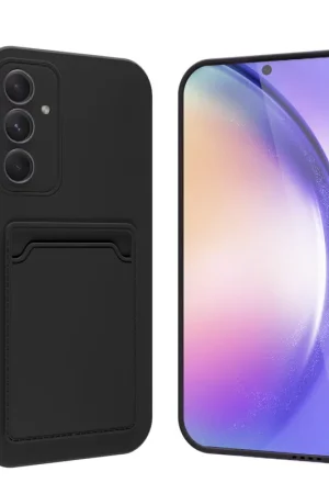 Réduction ShieldCase Coque en silicone Samsung Galaxy A55 avec porte-carte (noir)