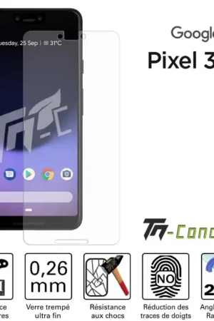 Google Pixel 3 XL - Verre trempé TM-Concept® - Gamme Standard Premium Meilleur Choix
