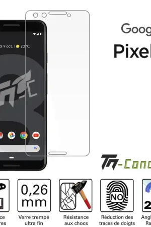 Meilleur Prix Google Pixel 3 - Verre trempé TM-Concept® - Gamme Standard Premium
