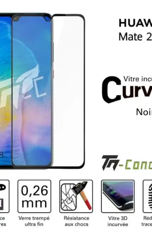 Jusqu’à Épuisement Des Stocks Huawei Mate 20 - Verre trempé 3D Curved - Noir - TM-Concept®