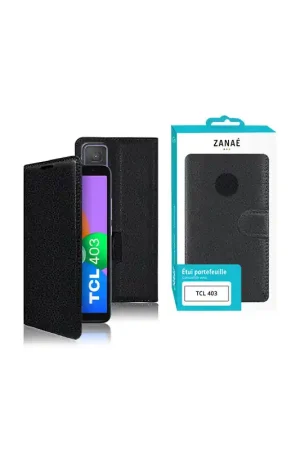 Bon Plan Etui Portefeuille Zanae pour TCL 403 Noir