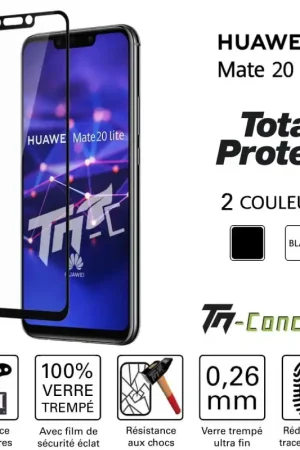 Huawei Mate 20 Lite - Verre trempé intégral avec cadre - TM-Concept® Certifié